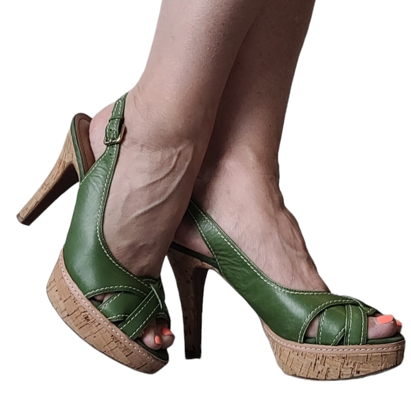 Nine West Leather Platform Slingbacks - Picture 3 of 10